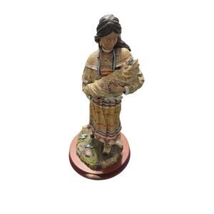 Vintage Montefiori Collection Native American Mother and Child Statue 12"